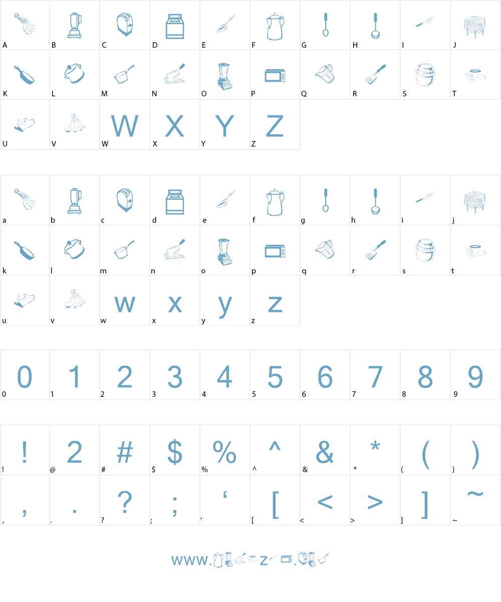 KR Kitchen Dings Font Character